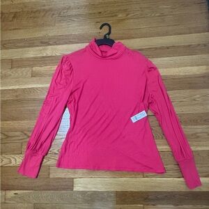 New York & Company Size XL Pink Mock Neck Tunic Long Sleeve Shirt Blouse NWT